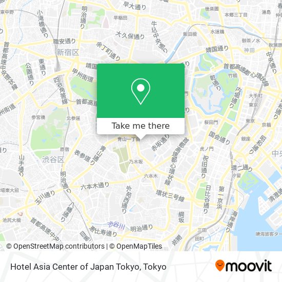 Hotel Asia Center of Japan Tokyo map