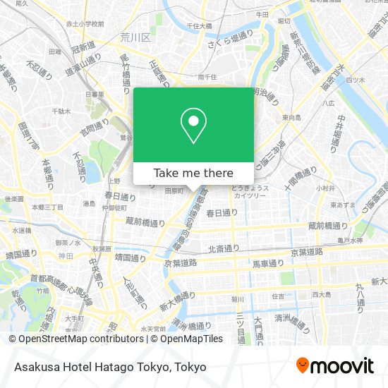 Asakusa Hotel Hatago Tokyo map