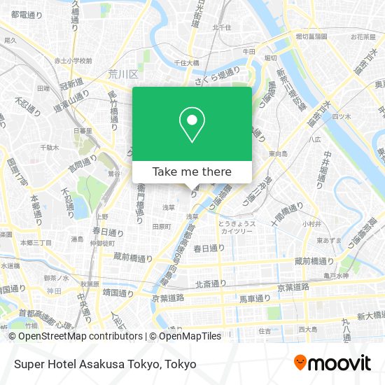 Super Hotel Asakusa Tokyo map