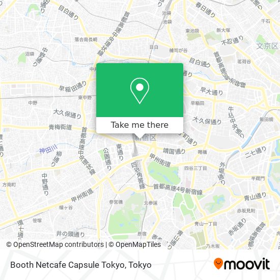 Booth Netcafe Capsule Tokyo map