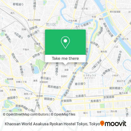 Khaosan World Asakusa Ryokan Hostel Tokyo map