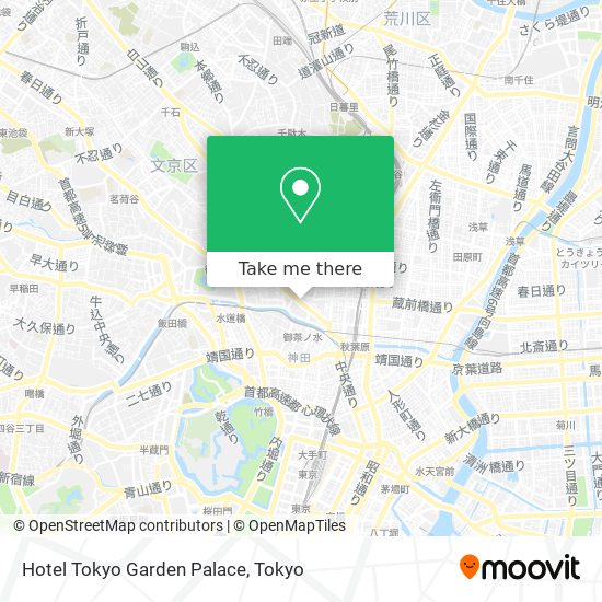 Hotel Tokyo Garden Palace map