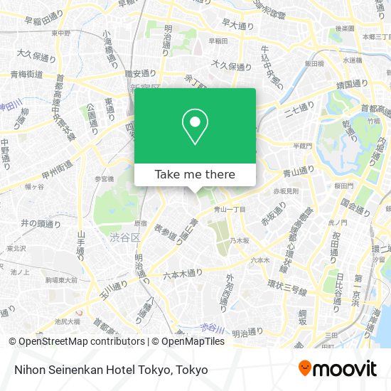 Nihon Seinenkan Hotel Tokyo map