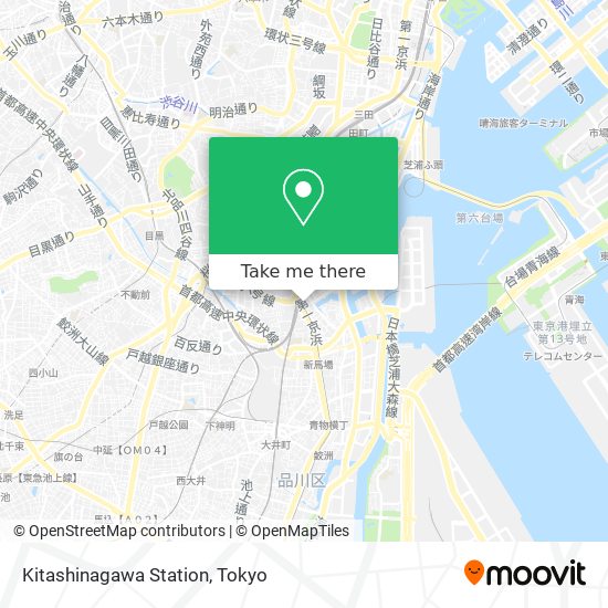 Kitashinagawa Station map