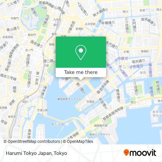 Harumi Tokyo Japan map