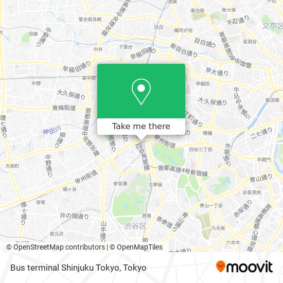 Bus terminal Shinjuku Tokyo map