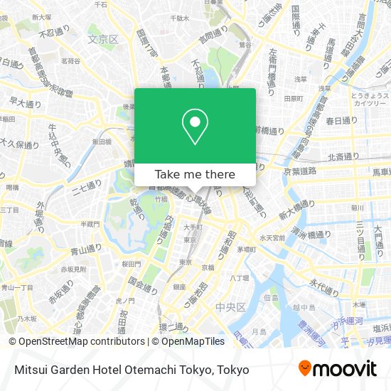 Mitsui Garden Hotel Otemachi Tokyo map