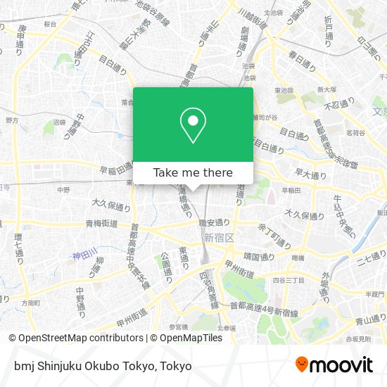 bmj Shinjuku Okubo Tokyo map