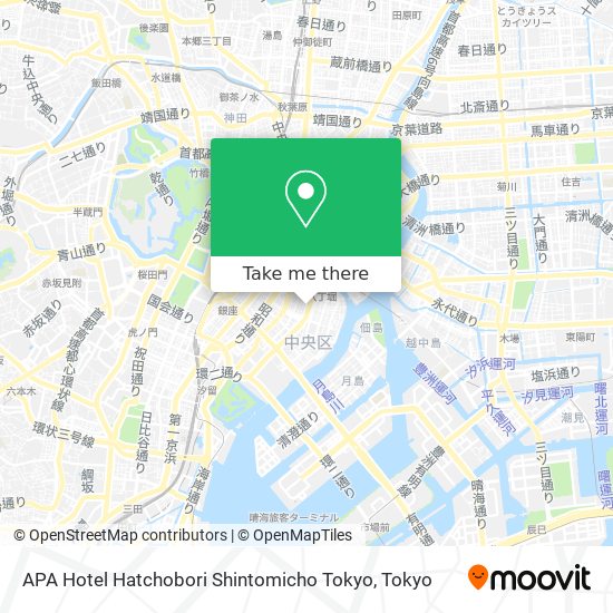 APA Hotel Hatchobori Shintomicho Tokyo map