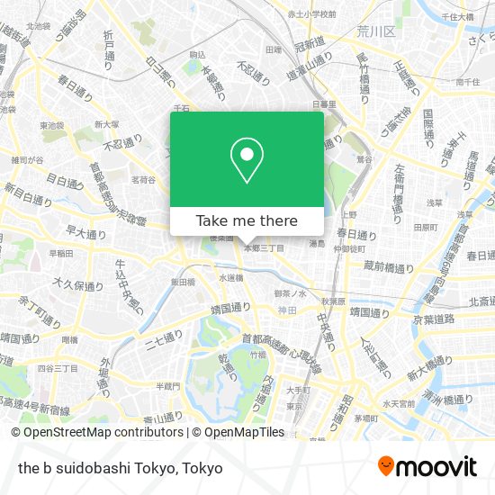 the b suidobashi Tokyo map