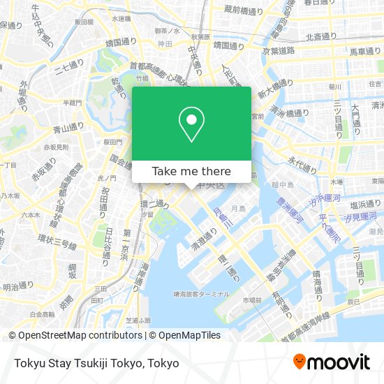 Tokyu Stay Tsukiji Tokyo map