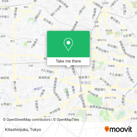 Kitashinjuku map