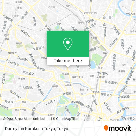 Dormy Inn Korakuen Tokyo map