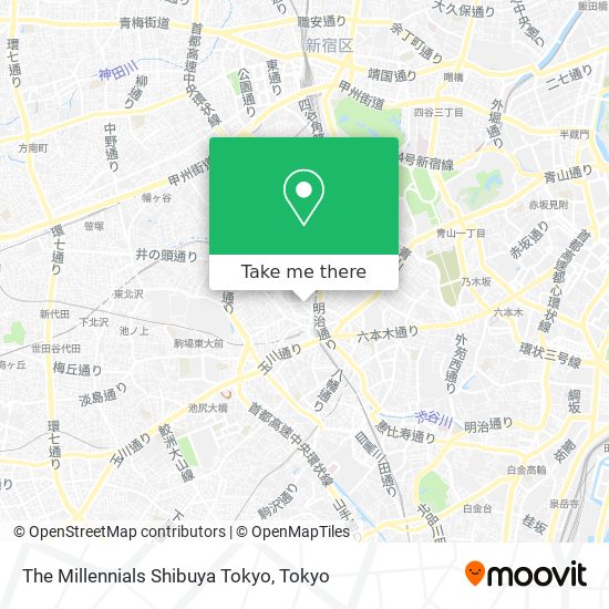 The Millennials Shibuya Tokyo map