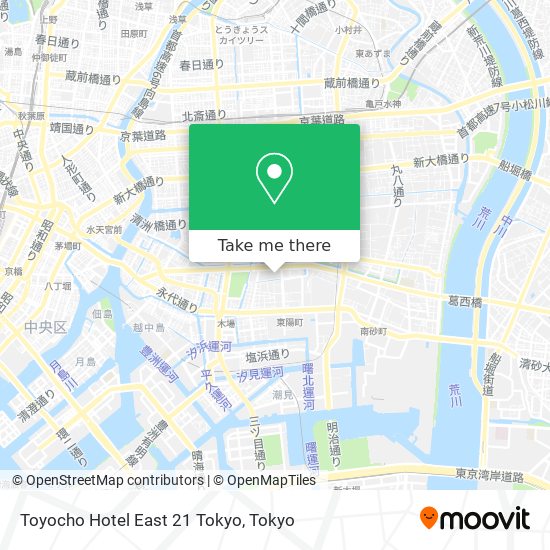 Toyocho Hotel East 21 Tokyo map