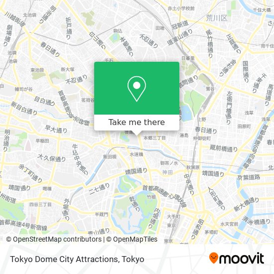 Tokyo Dome City Attractions map
