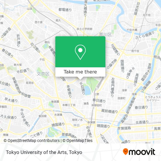 Tokyo University of the Arts map