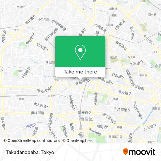 Takadanobaba map
