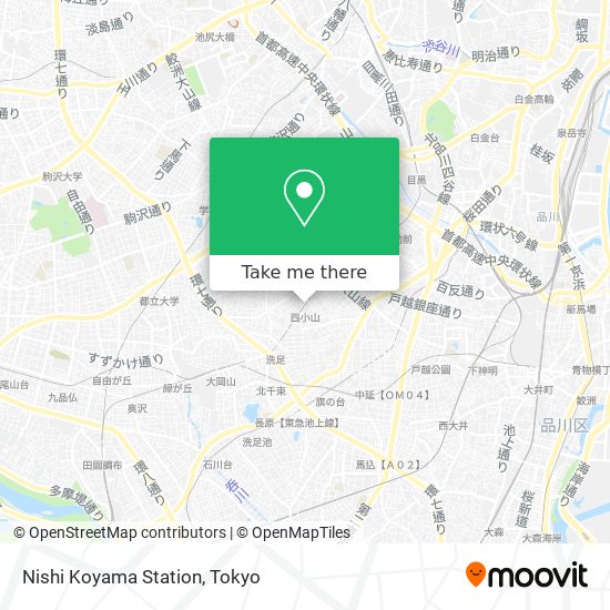 Nishi Koyama Station map