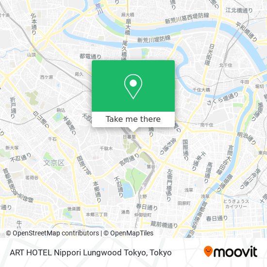 ART HOTEL Nippori Lungwood Tokyo map