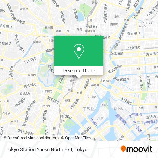 Tokyo Station Yaesu North Exit map