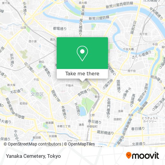 Yanaka Cemetery map