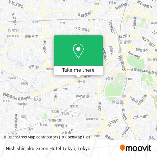 Nishishinjuku Green Hotel Tokyo map