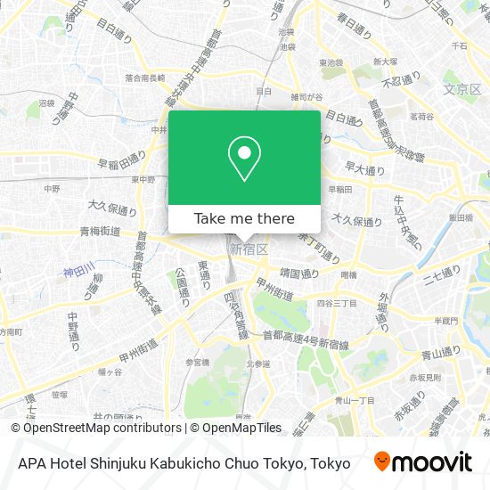 APA Hotel Shinjuku Kabukicho Chuo Tokyo map