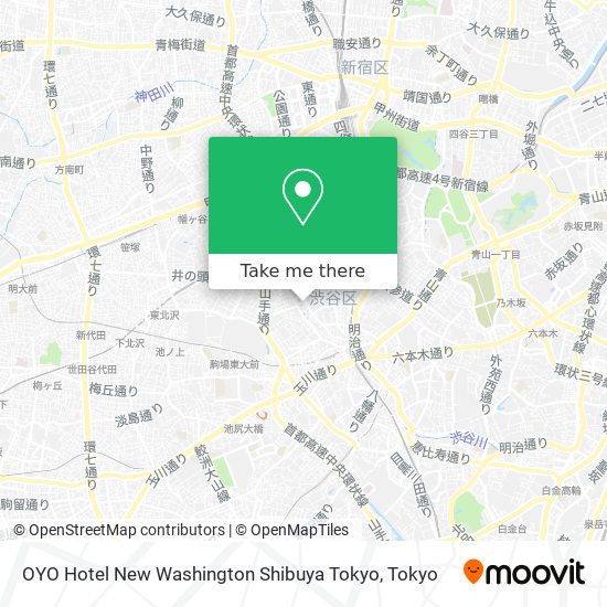 OYO Hotel New Washington Shibuya Tokyo map