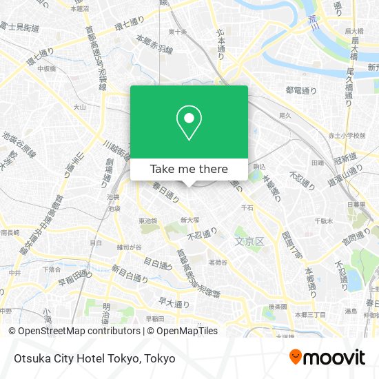 Otsuka City Hotel Tokyo map