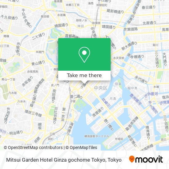 Mitsui Garden Hotel Ginza gochome Tokyo map