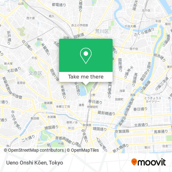 Ueno Onshi Kōen map