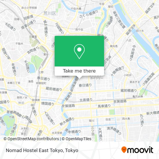 Nomad Hostel East Tokyo map