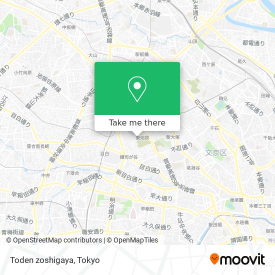 Toden zoshigaya map