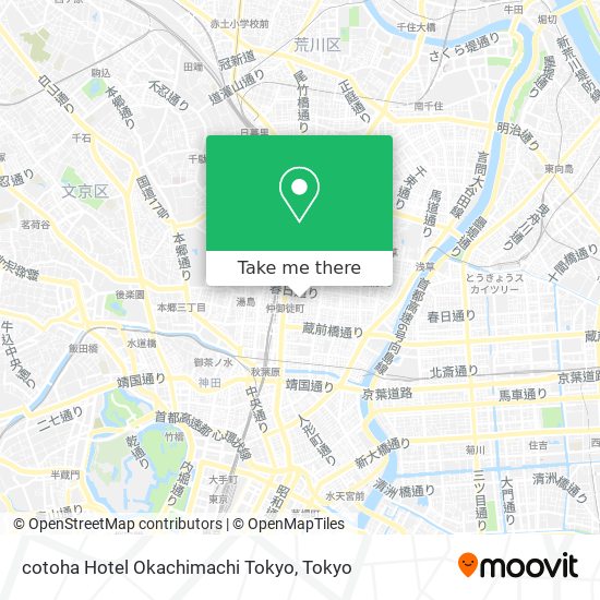 cotoha Hotel Okachimachi Tokyo map