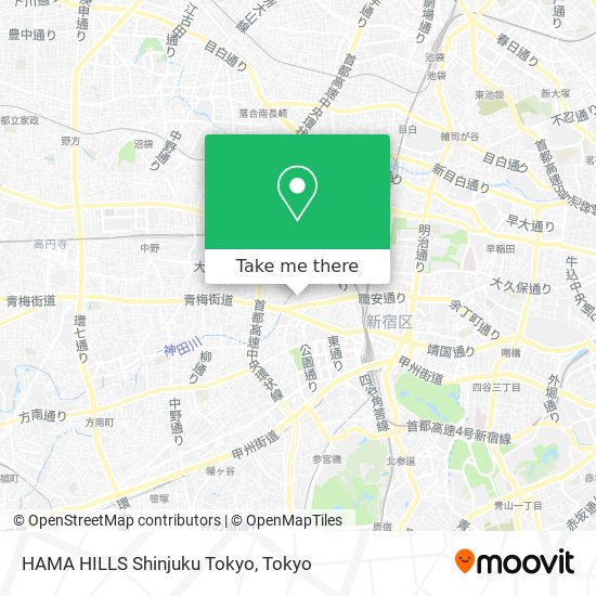 HAMA HILLS Shinjuku Tokyo map