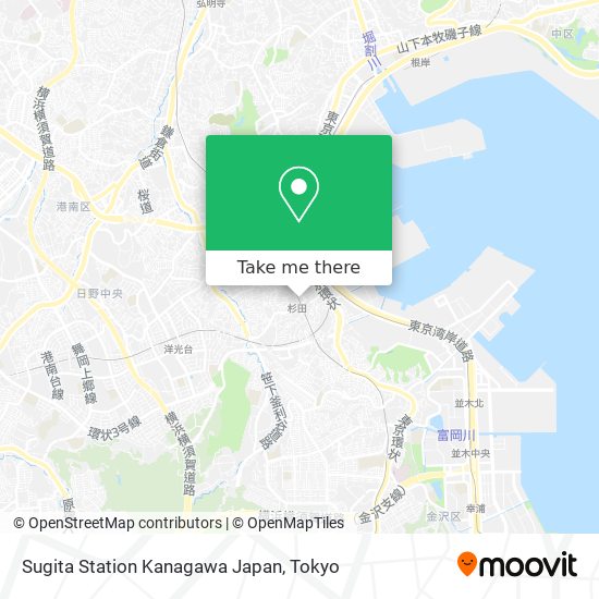 Sugita Station Kanagawa Japan map