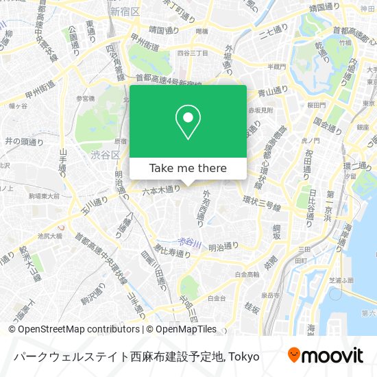 パークウェルステイト西麻布建設予定地 map