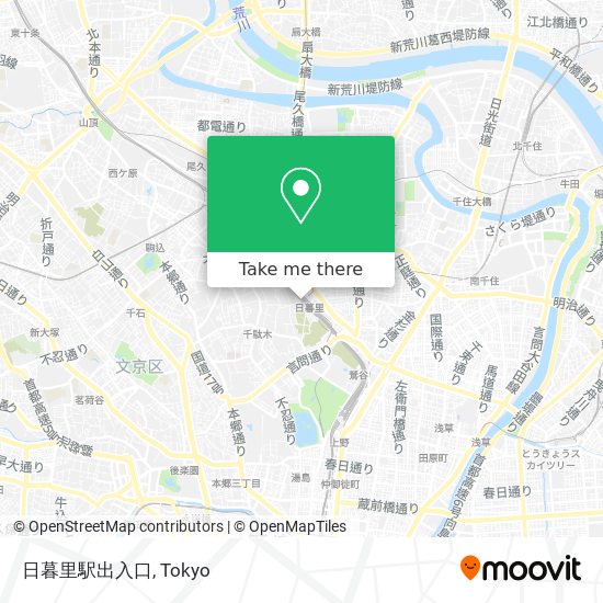 日暮里駅出入口 map
