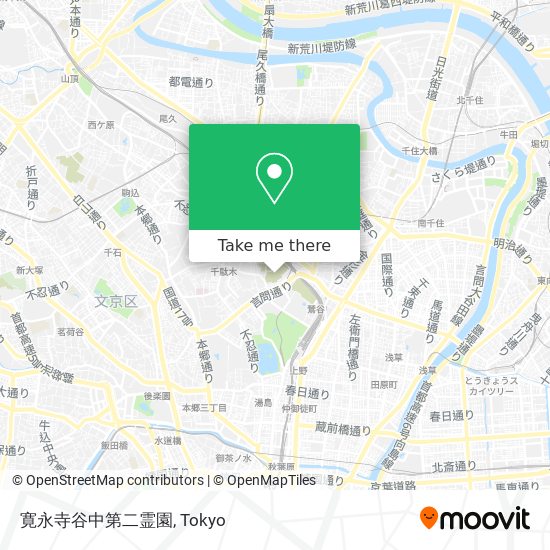 寛永寺谷中第二霊園 map