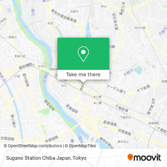 Sugano Station Chiba Japan map