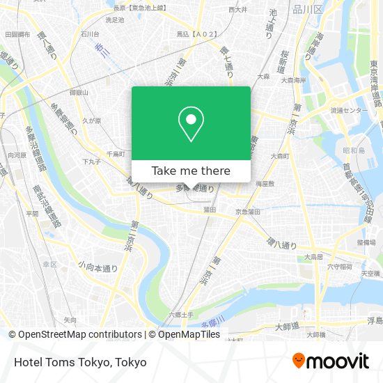 Hotel Toms Tokyo map