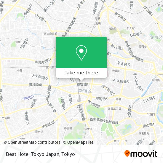 Best Hotel Tokyo Japan map