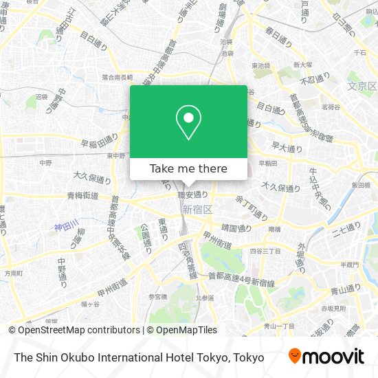 The Shin Okubo International Hotel Tokyo map