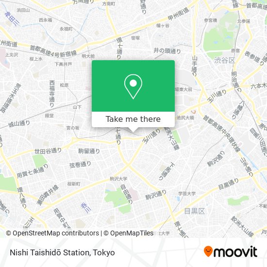 Nishi Taishidō Station map