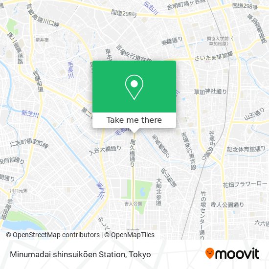 Minumadai shinsuikōen Station map