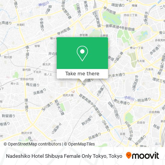 Nadeshiko Hotel Shibuya Female Only Tokyo map