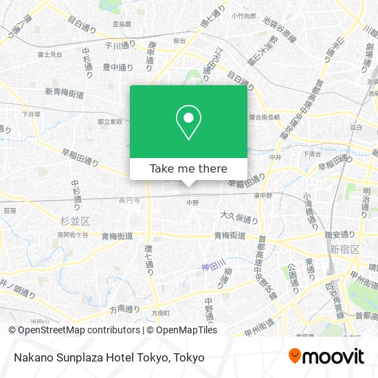 Nakano Sunplaza Hotel Tokyo map