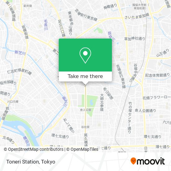 Toneri Station map