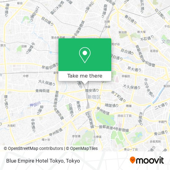 Blue Empire Hotel Tokyo map